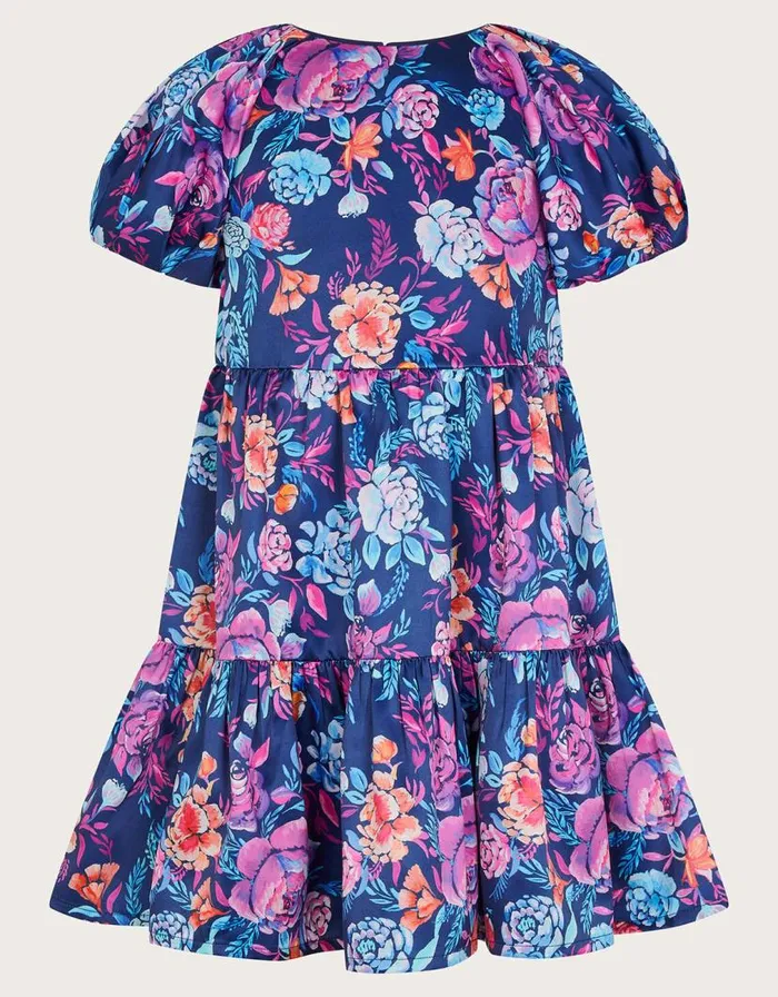 Monsoon Floral Tiered Dress Blue Children Dresses Monsoon Floral Tiered Dress Blue Children Dresses