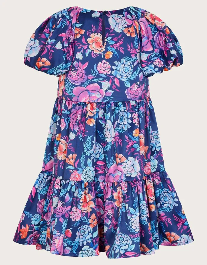 Monsoon Floral Tiered Dress Blue Children Dresses Monsoon Floral Tiered Dress Blue Children Dresses