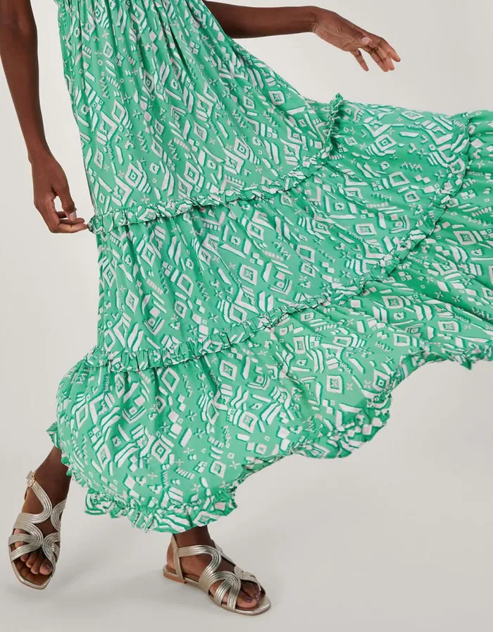 Monsoon Gigi Print Bardot Maxi Dress In Sustainable Viscose Green Women Maxi Dresses Monsoon Gigi Print Bardot Maxi Dress In Sustainable Viscose Green Women Maxi Dresses