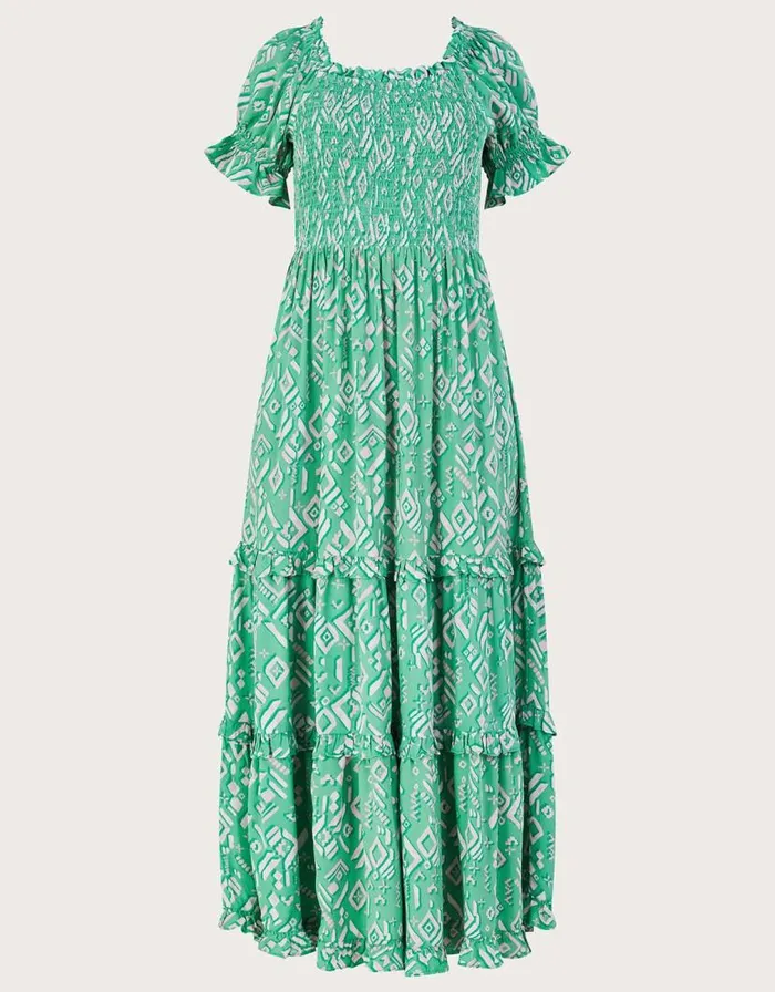 Monsoon Gigi Print Bardot Maxi Dress In Sustainable Viscose Green Women Maxi Dresses Monsoon Gigi Print Bardot Maxi Dress In Sustainable Viscose Green Women Maxi Dresses