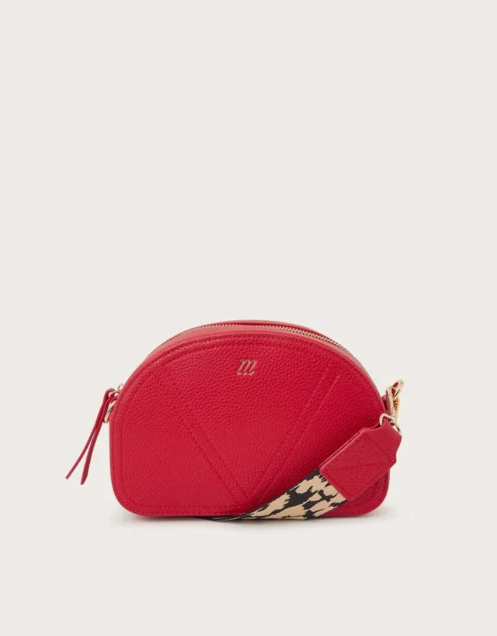 Monsoon Hali Leopard Strap CrossBody Bag Red Women Bags and Purses