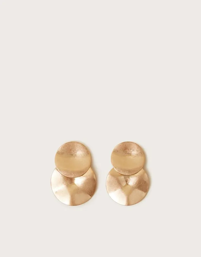 Monsoon Hammered Disc Earrings Women Jewellery and Hair