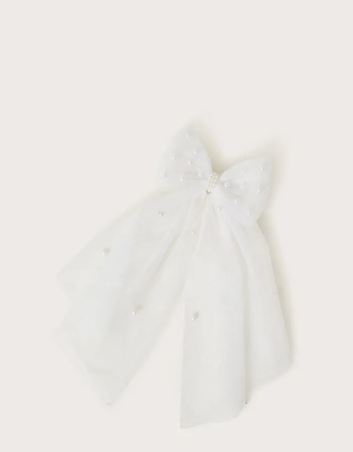 Monsoon Henrietta Pearl Bow Hair Clip Children Girls039 Hair Accessories