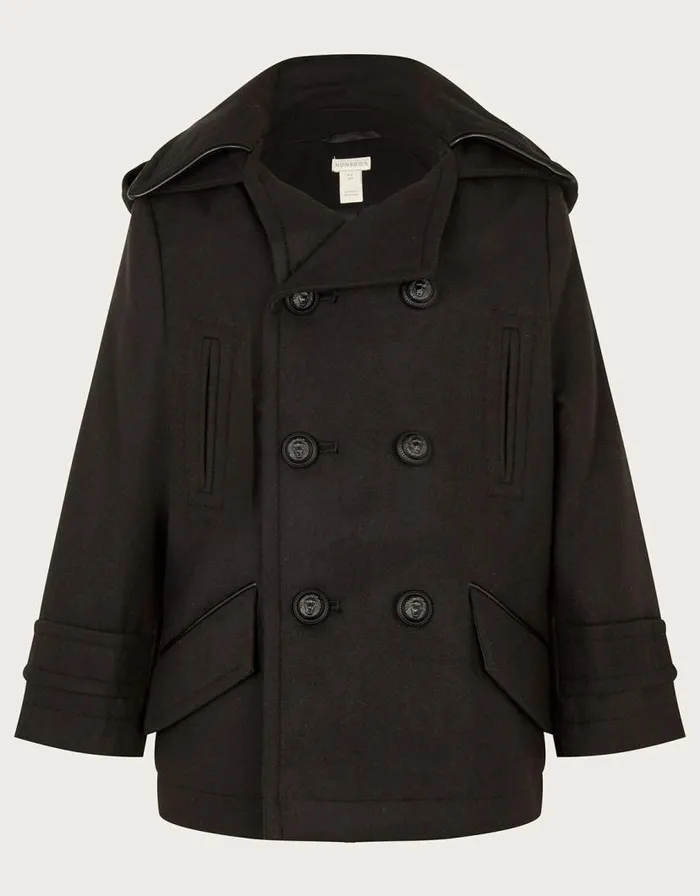 Monsoon Hooded Peacoat Black Children Coats and Jackets