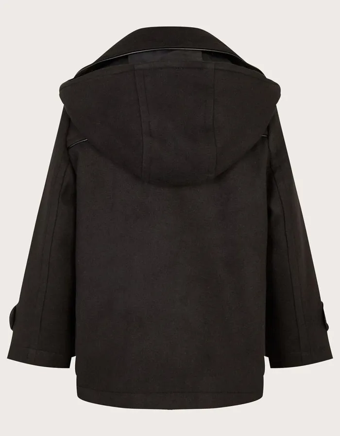 Monsoon Hooded Peacoat Black Children Coats and Jackets Monsoon Hooded Peacoat Black Children Coats and Jackets