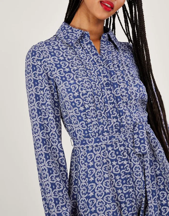 Monsoon Josephina Print Shirt Dress Blue Women Shirt Dresses Monsoon Josephina Print Shirt Dress Blue Women Shirt Dresses