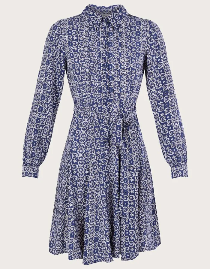 Monsoon Josephina Print Shirt Dress Blue Women Shirt Dresses Monsoon Josephina Print Shirt Dress Blue Women Shirt Dresses