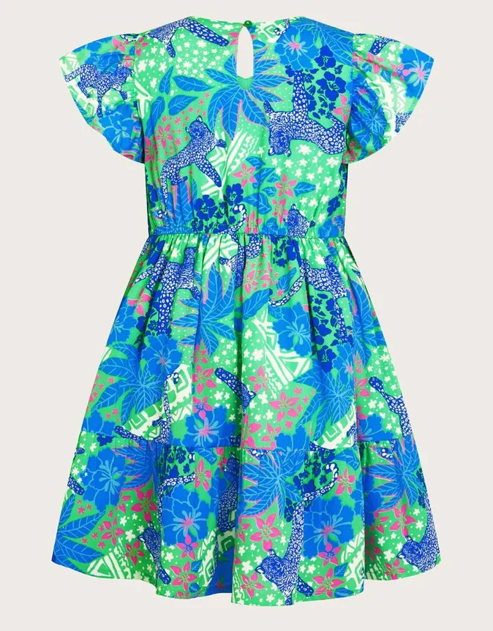 Monsoon Jungle Jaguar Dress Green Children Dresses Monsoon Jungle Jaguar Dress Green Children Dresses