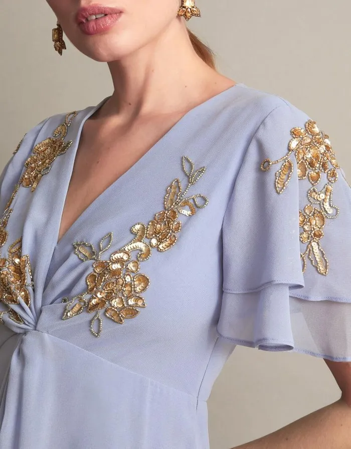 Monsoon Kendra Embellished Maxi Dress Blue Women Occasionwear Monsoon Kendra Embellished Maxi Dress Blue Women Occasionwear