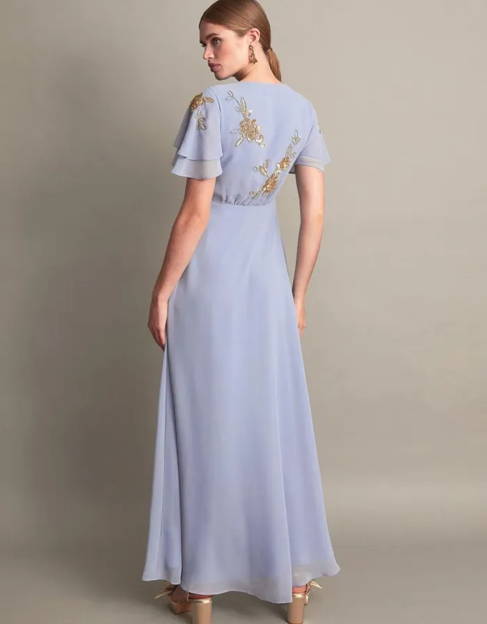 Monsoon Kendra Embellished Maxi Dress Blue Women Occasionwear Monsoon Kendra Embellished Maxi Dress Blue Women Occasionwear