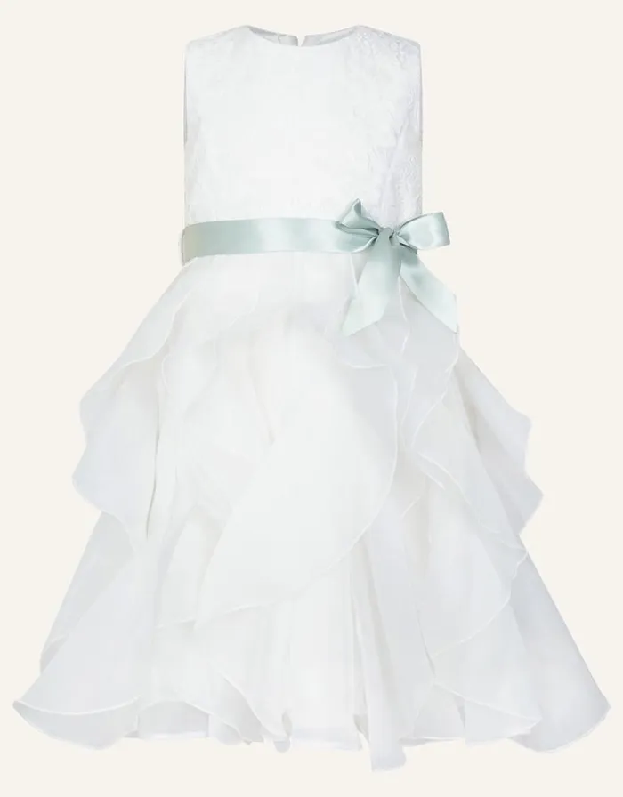 Monsoon Lace Ruffle Dress Ivory Children Dresses