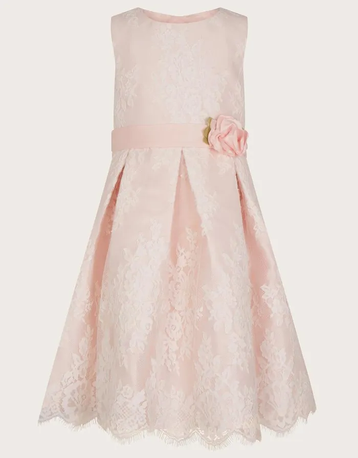 Monsoon Lola Lace Dress Pink Children Dresses