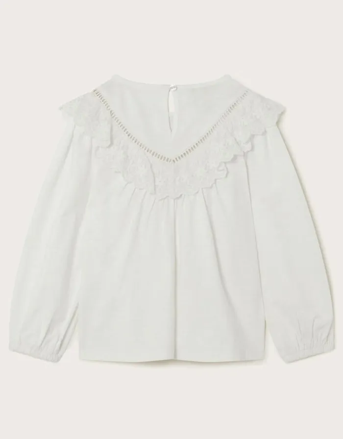 Monsoon Long Sleeve Jersey Blouse White Children Tops and Tshirts Monsoon Long Sleeve Jersey Blouse White Children Tops and Tshirts
