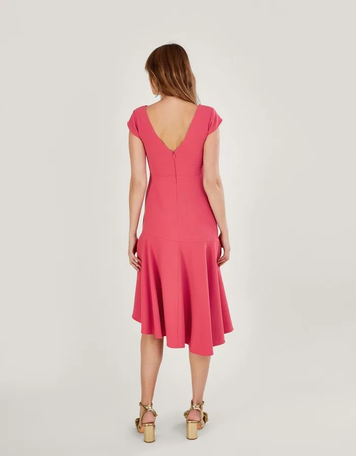 Monsoon Matilda Asymmetric Dress With Recycled Polyester Pink Women Occasionwear Monsoon Matilda Asymmetric Dress With Recycled Polyester Pink Women Occasionwear