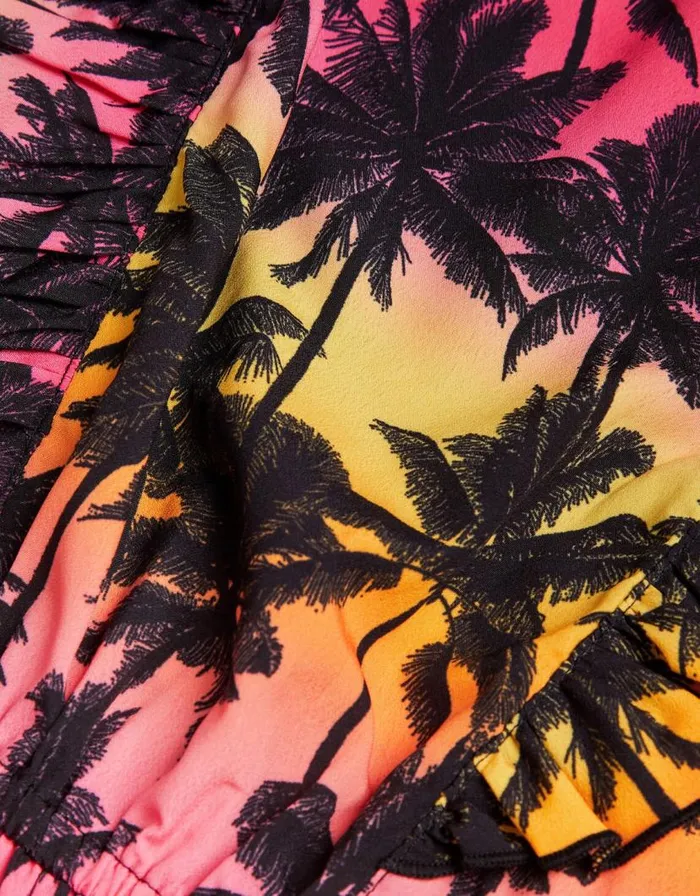 Monsoon Ombre Palm Print Playsuit Multi Children Beachwear and Swimwear Monsoon Ombre Palm Print Playsuit Multi Children Beachwear and Swimwear