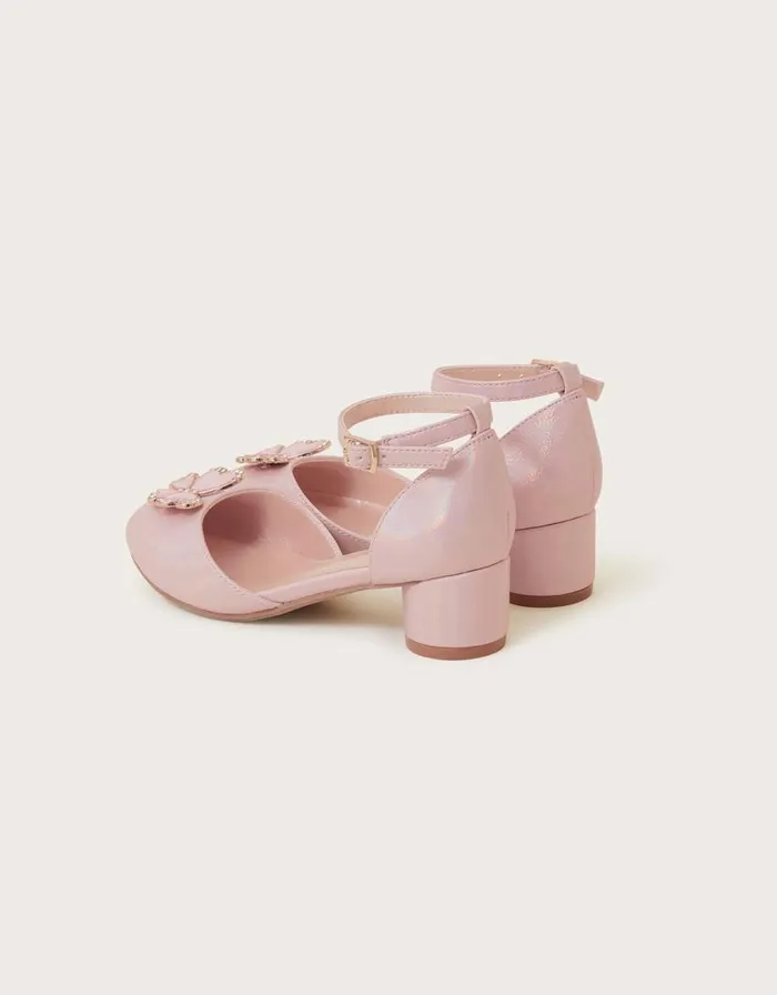 Monsoon Pearly Butterfly TwoPart Heels Pink Children Partywear Monsoon Pearly Butterfly TwoPart Heels Pink Children Partywear