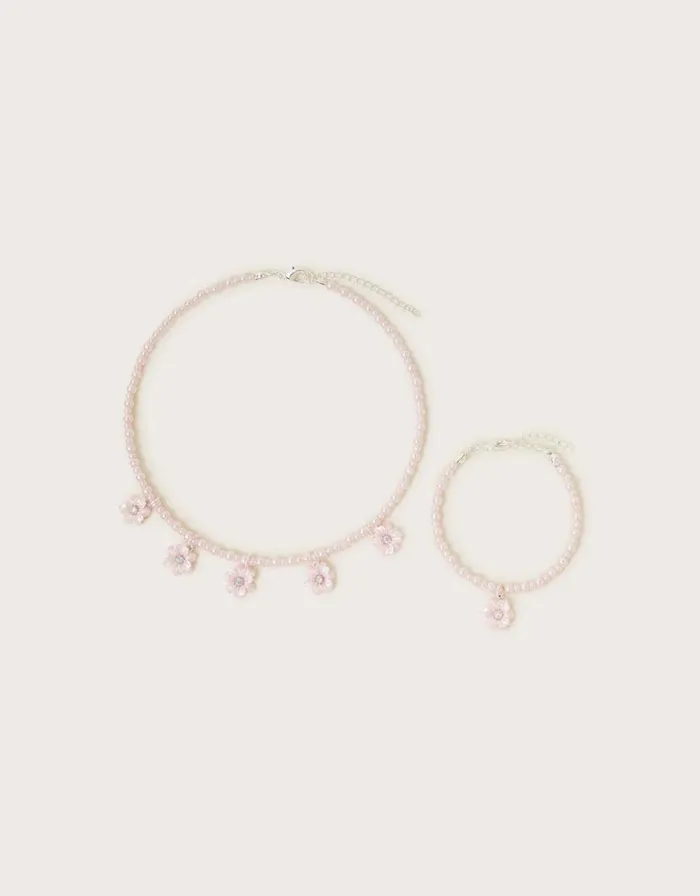 Monsoon Pearly Flower Necklace Children Girls039 Jewellery