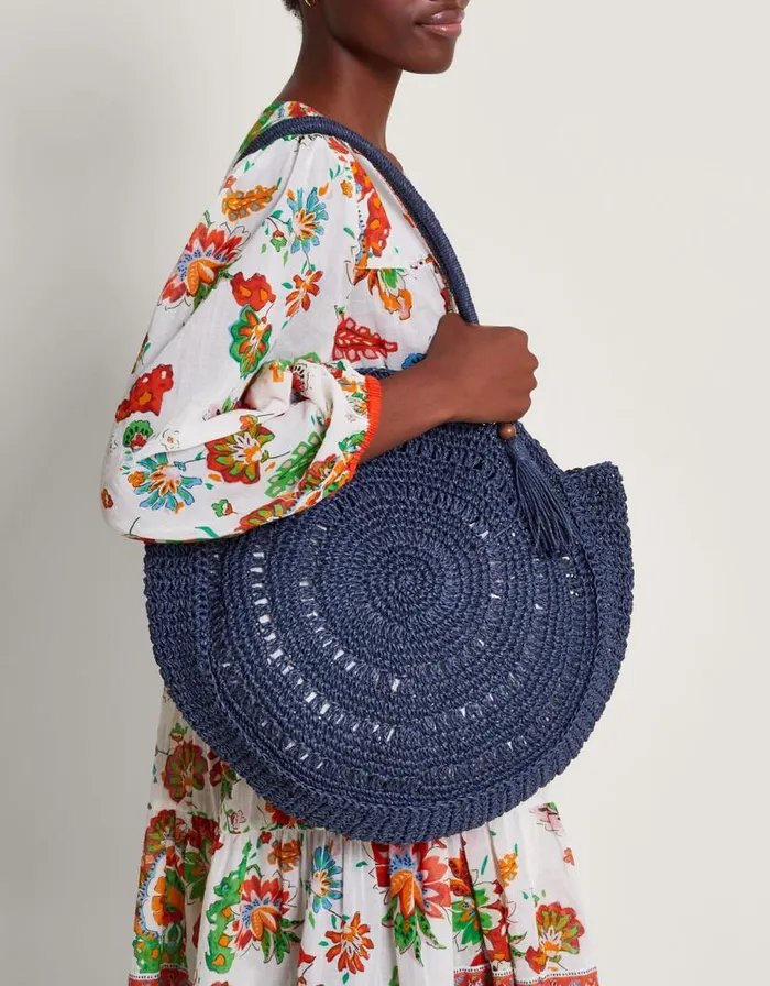 Monsoon Round Raffia Bag Women Bags and Purses