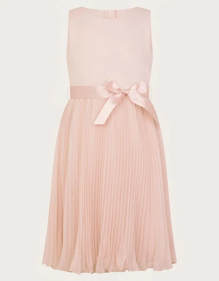 Monsoon Sally Scuba Pleated Dress Pink Children Dresses Monsoon Sally Scuba Pleated Dress Pink Children Dresses