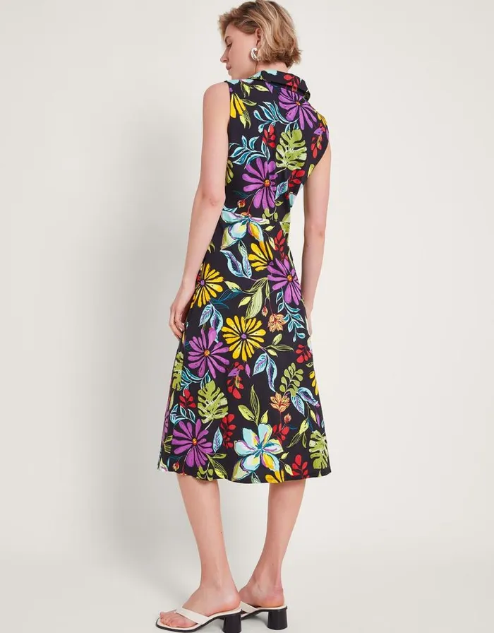 Monsoon Sandie Shirt Dress Black Women Midi Dresses Monsoon Sandie Shirt Dress Black Women Midi Dresses