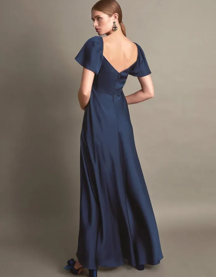 Monsoon Savannah Satin Maxi Dress Blue Women Occasionwear Monsoon Savannah Satin Maxi Dress Blue Women Occasionwear