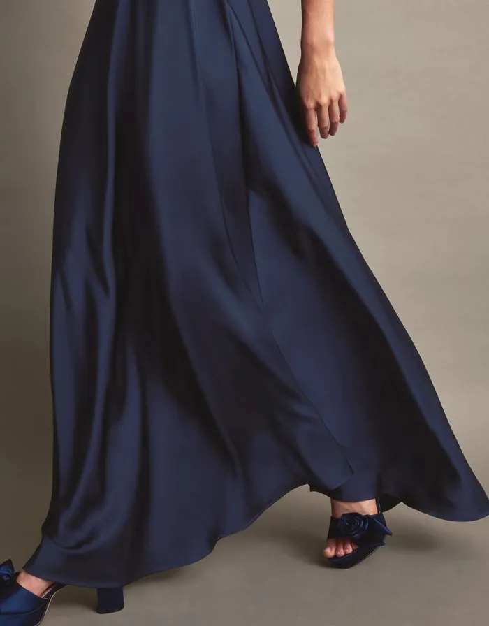 Monsoon Savannah Satin Maxi Dress Blue Women Occasionwear Monsoon Savannah Satin Maxi Dress Blue Women Occasionwear
