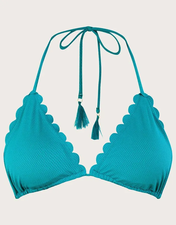Monsoon Scallop Bikini Top Blue Women Beachwear and Swimwear Monsoon Scallop Bikini Top Blue Women Beachwear and Swimwear