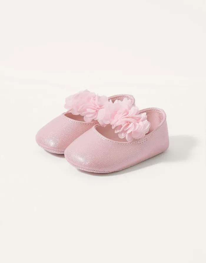 Monsoon Shimmer Corsage Booties Pink Children Partywear