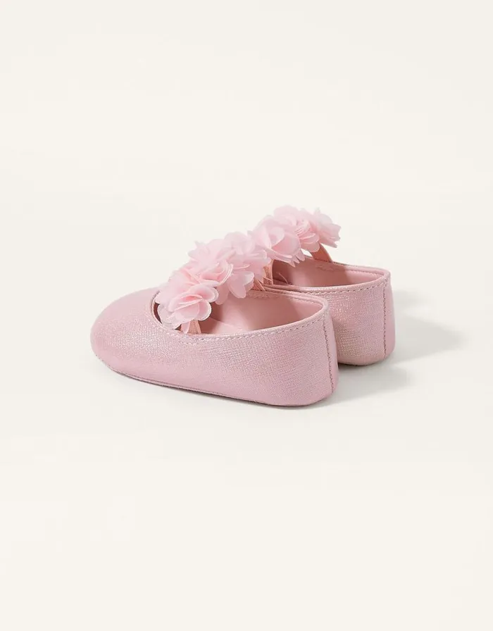 Monsoon Shimmer Corsage Booties Pink Children Partywear Monsoon Shimmer Corsage Booties Pink Children Partywear