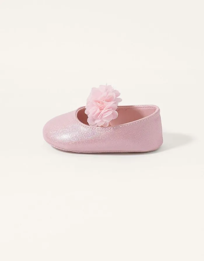 Monsoon Shimmer Corsage Booties Pink Children Partywear Monsoon Shimmer Corsage Booties Pink Children Partywear