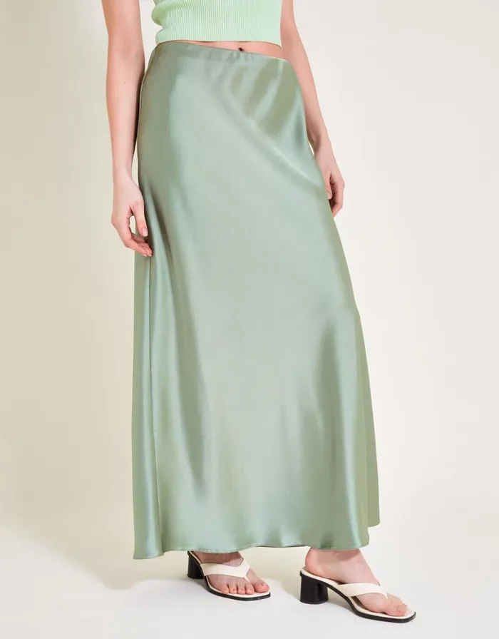 Monsoon Sofia Satin Maxi Skirt Green Women Skirts Monsoon Sofia Satin Maxi Skirt Green Women Skirts