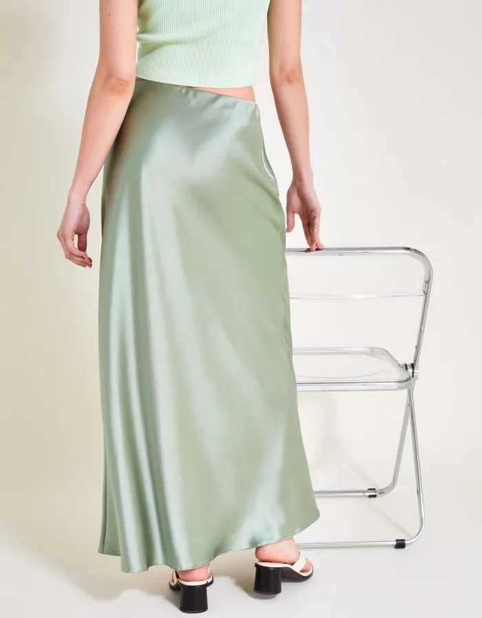 Monsoon Sofia Satin Maxi Skirt Green Women Skirts Monsoon Sofia Satin Maxi Skirt Green Women Skirts