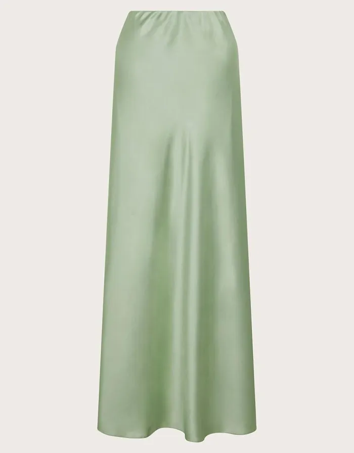Monsoon Sofia Satin Maxi Skirt Green Women Skirts Monsoon Sofia Satin Maxi Skirt Green Women Skirts