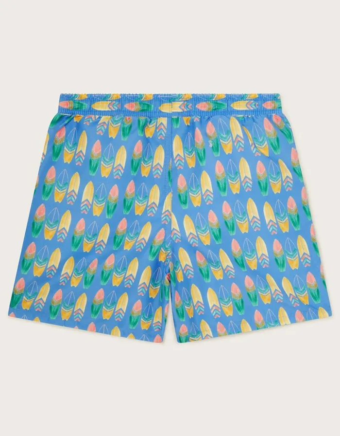 Monsoon Surfboard Print Swim Shorts Blue Children Casualwear Collection Monsoon Surfboard Print Swim Shorts Blue Children Casualwear Collection