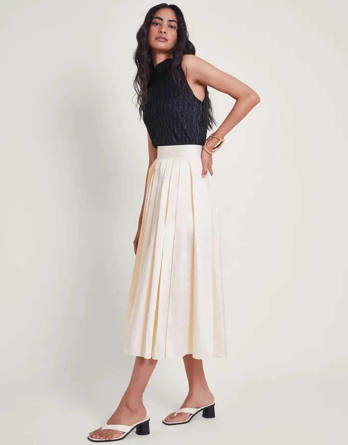 Monsoon Tully Taffeta Skirt Cream Women Occasionwear Monsoon Tully Taffeta Skirt Cream Women Occasionwear
