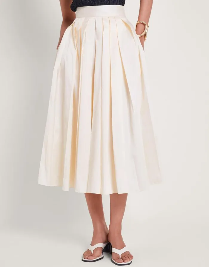 Monsoon Tully Taffeta Skirt Cream Women Occasionwear Monsoon Tully Taffeta Skirt Cream Women Occasionwear