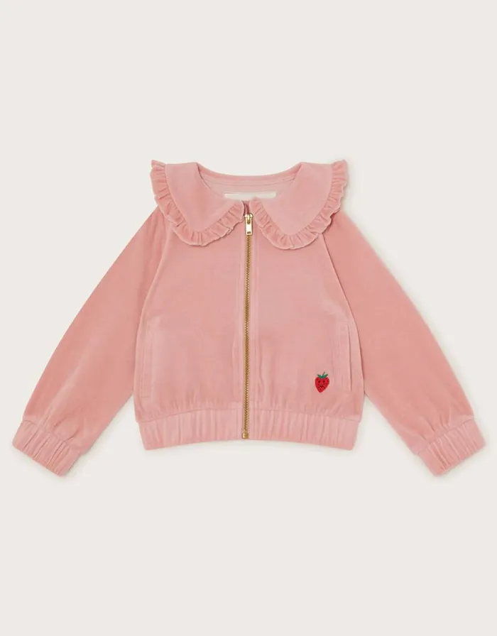 Monsoon Velour Bomber Jacket Pink Children Casualwear Collection