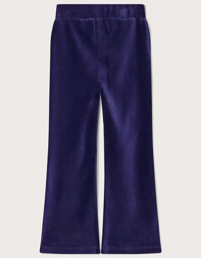 Monsoon Velour Kick Flare Joggers Blue Children Trousers and Shorts Monsoon Velour Kick Flare Joggers Blue Children Trousers and Shorts