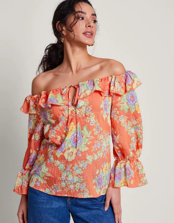 Monsoon Zimira Blouse Orange Women Tops and Blouses