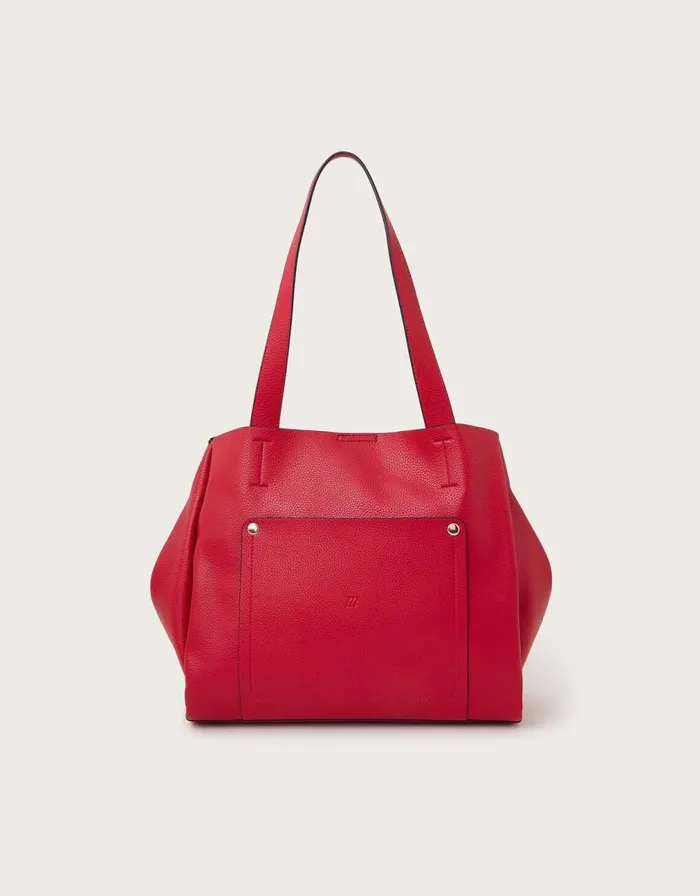 Monsoon Zoe Pocket Tote Bag Red Women Bags and Purses