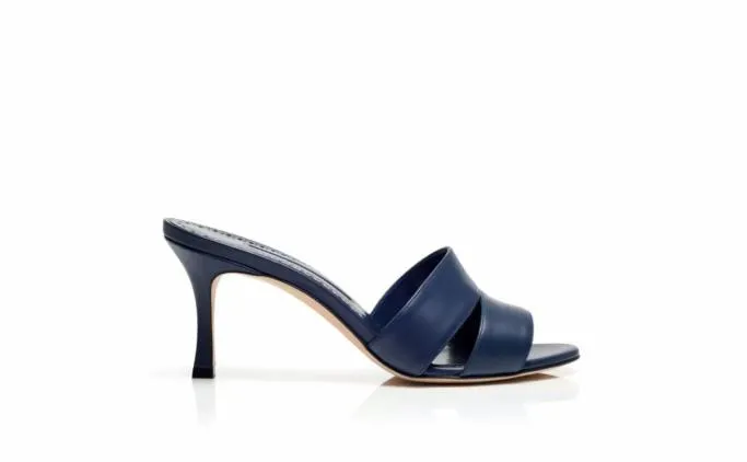 Mules Women Manolo Blahnik IACOPONavy Blue Calf Leather Open Toe Mules Mules Women Manolo Blahnik IACOPONavy Blue Calf Leather Open Toe Mules