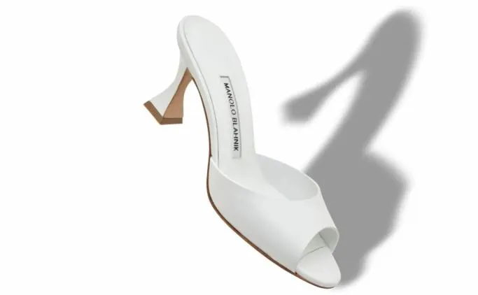 Mules Women Manolo Blahnik JADARONAWhite Calf Leather Mules