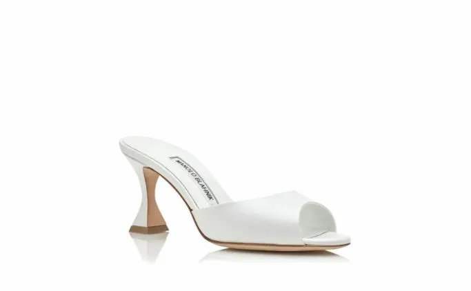 Mules Women Manolo Blahnik JADARONAWhite Calf Leather Mules Mules Women Manolo Blahnik JADARONAWhite Calf Leather Mules