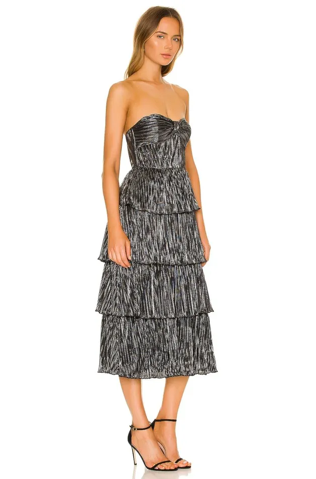 Mya Midi Dress Pewter Women Lovers and Friends Dresses