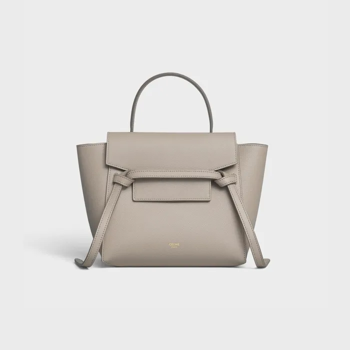 Nano Belt Bag In Grained Calfskin Light Taupe Women CELINE BELT BAG