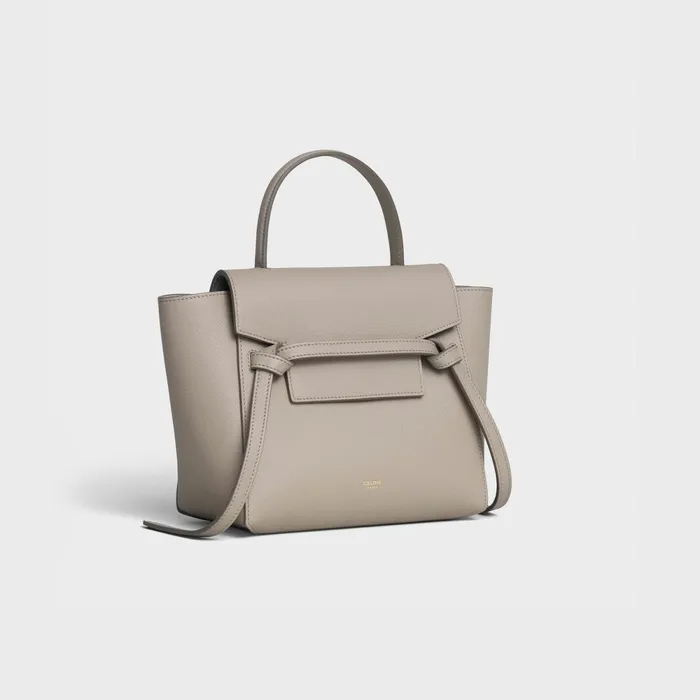 Nano Belt Bag In Grained Calfskin Light Taupe Women CELINE BELT BAG