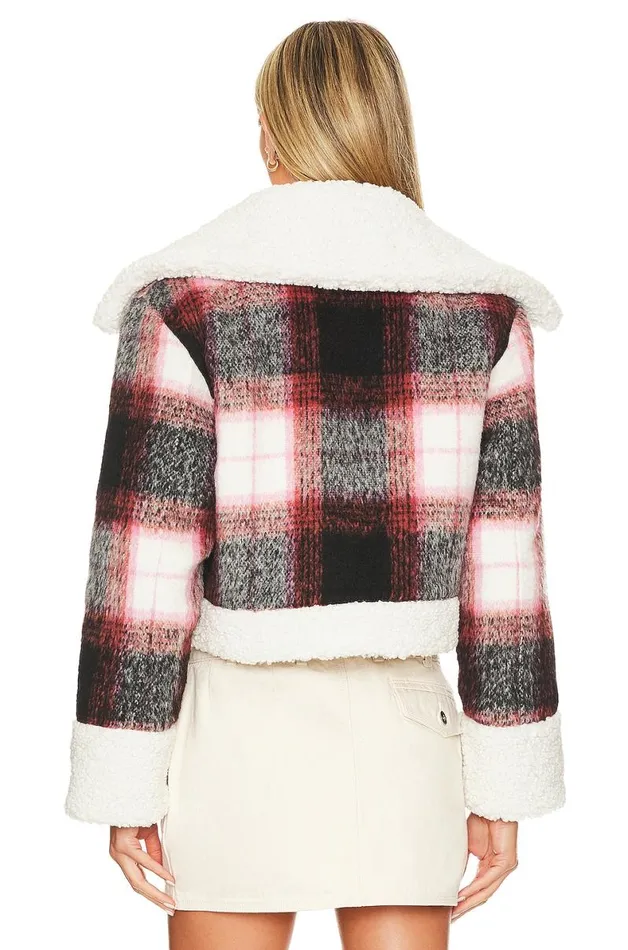 Natalie Cropped Jacket Red and Black Check Women Lovers and Friends Jackets and Coats