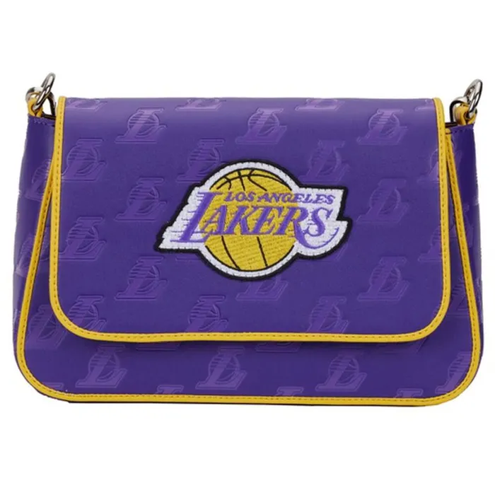 NBA Los Angeles Lakers Logo Crossbody Bag Unisex Loungefly Crossbody Bags