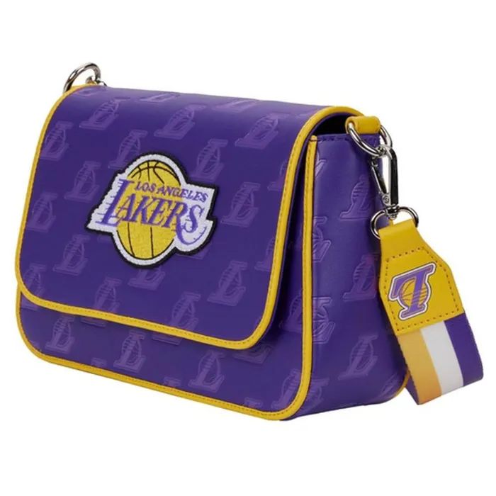 NBA Los Angeles Lakers Logo Crossbody Bag Unisex Loungefly Crossbody Bags