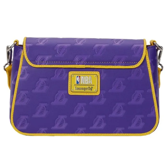 NBA Los Angeles Lakers Logo Crossbody Bag Unisex Loungefly Crossbody Bags